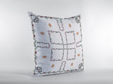 18? White Floral Suede Zippered Throw Pillow