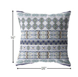 16â Navy White Strips Zippered Suede Throw Pillow