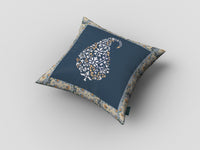 18? Orange Navy Paisley Suede Zippered Throw Pillow