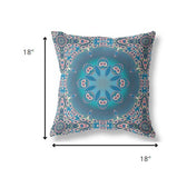 18â Blue Pink Jewel Indoor Outdoor Zippered Throw Pillow
