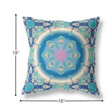 18â Blue Turquoise Jewel Indoor Outdoor Zippered Throw Pillow