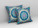 26â Blue Turquoise Jewel Indoor Outdoor Zippered Throw Pillow