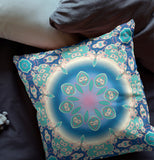 26â Blue Turquoise Jewel Indoor Outdoor Zippered Throw Pillow