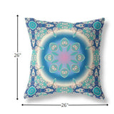 26â Blue Turquoise Jewel Indoor Outdoor Zippered Throw Pillow