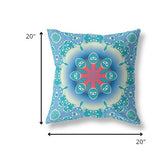 20â Turquoise Pink Jewel Indoor Outdoor Zippered Throw Pillow
