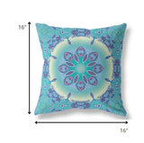 16â Green Blue Jewel Indoor Outdoor Zippered Throw Pillow