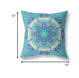18â Green Blue Jewel Indoor Outdoor Zippered Throw Pillow