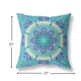 20â Green Blue Jewel Indoor Outdoor Zippered Throw Pillow
