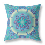 26â Green Blue Jewel Indoor Outdoor Zippered Throw Pillow