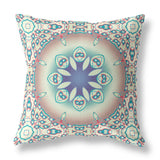 18â Mauve Blue Jewel Indoor Outdoor Zippered Throw Pillow
