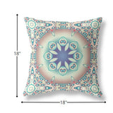 18â Mauve Blue Jewel Indoor Outdoor Zippered Throw Pillow