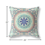 26â Mauve Blue Jewel Indoor Outdoor Zippered Throw Pillow