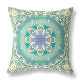 20â Turquoise Olive Jewel Indoor Outdoor Zippered Throw Pillow