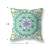 20â Turquoise Olive Jewel Indoor Outdoor Zippered Throw Pillow