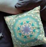 26â Turquoise Olive Jewel Indoor Outdoor Zippered Throw Pillow