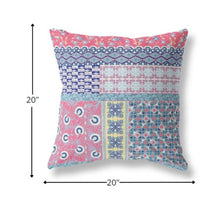 20? White Pink Patch Indoor Outdoor Zippered Throw Pillow