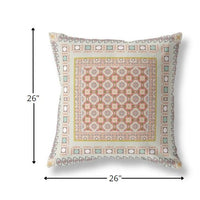 26? White Orange Block Indoor Outdoor Zippered Throw Pillow