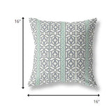 16â White Gray Linework Indoor Outdoor Zippered Throw Pillow