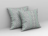 18â White Gray Linework Indoor Outdoor Zippered Throw Pillow