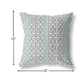 18â White Gray Linework Indoor Outdoor Zippered Throw Pillow