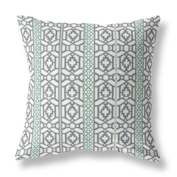 20â White Gray Linework Indoor Outdoor Zippered Throw Pillow