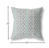 20â White Gray Linework Indoor Outdoor Zippered Throw Pillow