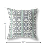 26â White Gray Linework Indoor Outdoor Zippered Throw Pillow
