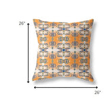 26â Orange Blue Patterned Indoor Outdoor Zippered Throw Pillow