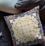 16? Blue Yellow Rose Box Indoor Outdoor Zippered Throw Pillow