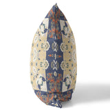 18? Blue Yellow Rose Box Indoor Outdoor Zippered Throw Pillow