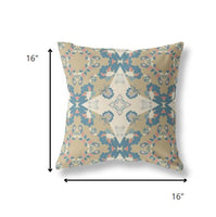16" Brown Blue Star Indoor Outdoor Zip Throw Pillow