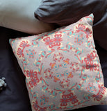 20" Purple Red Filigree Indoor Outdoor Zip Throw Pillow