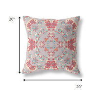 20" Purple Red Filigree Indoor Outdoor Zip Throw Pillow