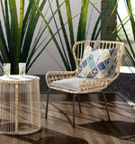 16? Blue Gold Tile Indoor Outdoor Zippered Throw Pillow