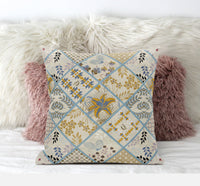 16? Gold Cream Patch Suede Throw Pillow