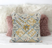 18? Gold Cream Patch Suede Throw Pillow