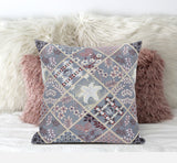 16? Gray Pink Patch Suede Throw Pillow