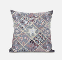 20? Gray Pink Patch Suede Throw Pillow