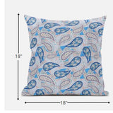 18? Blue Peach Boho Paisley Suede Throw Pillow