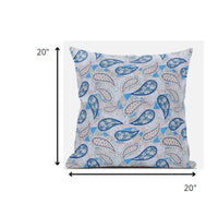 18? Blue Peach Boho Paisley Suede Throw Pillow