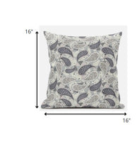 16? Gray Cream Boho Paisley Suede Throw Pillow