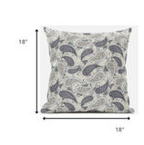 18? Gray Cream Boho Paisley Suede Throw Pillow