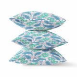 16? Green Indigo Boho Paisley Suede Throw Pillow