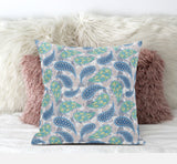 16? Green Indigo Boho Paisley Suede Throw Pillow