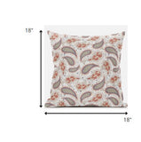 18? Red Beige Boho Paisley Suede Throw Pillow