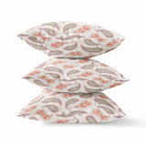 18? Red Beige Boho Paisley Suede Throw Pillow