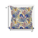 18? Blue Cream Tropical Suede Throw Pillow