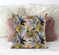 16? Gold Pink Tropical Suede Throw Pillow