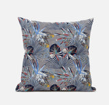 18? Indigo Gray Tropical Suede Throw Pillow