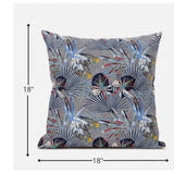 18? Indigo Gray Tropical Suede Throw Pillow